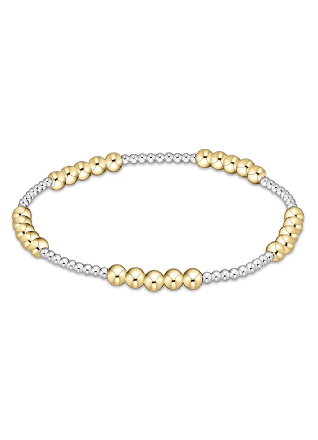 Classic Blissful Pattern 2mm Bead Bracelet - Mixed Metals
