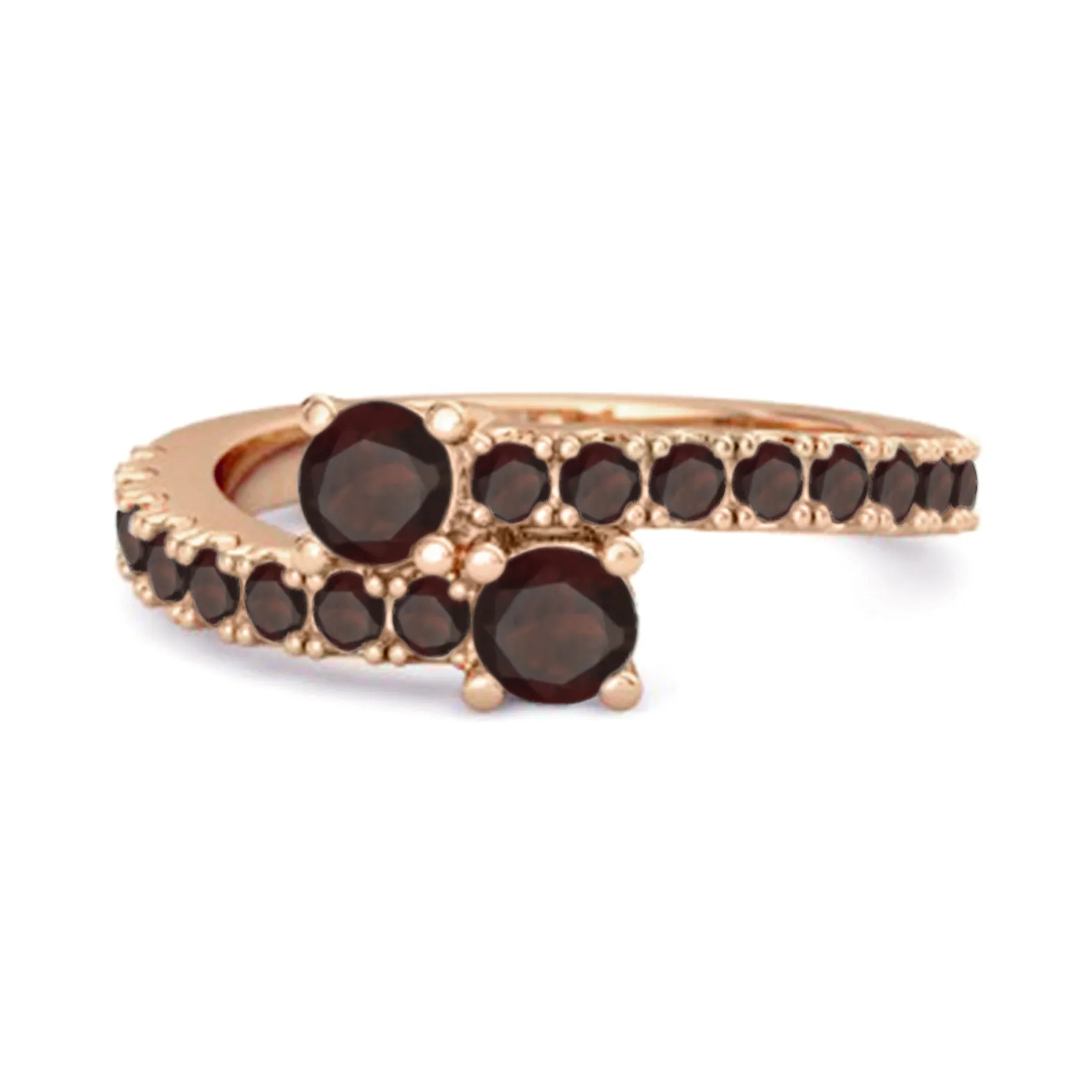 Classic Garnet 925 Sterling Silver Split Shank Bridal Ring