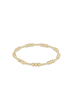 Classic Joy Pattern 4mm Bead Bracelet - Gold