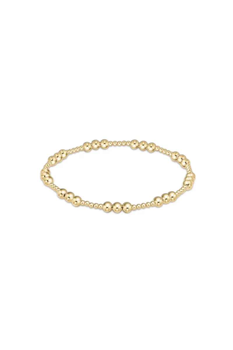 Classic Joy Pattern 4mm Bead Bracelet - Gold