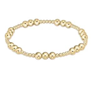 Classic Joy Pattern 5mm Bead Bracelet- Gold