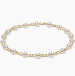 Classic Sincerity  Pattern 4MM Bead Bracelet-Pearl