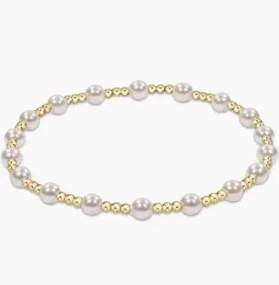 Classic Sincerity  Pattern 4MM Bead Bracelet-Pearl