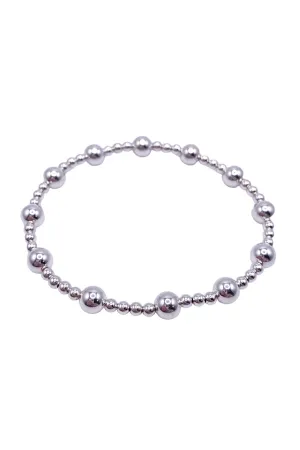 Classic SINCERITY Pattern Bead Bracelet - Sterling 4mm