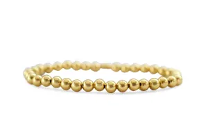 Classy & Comfortable Beaded Stretch Bracelets - 5Mm Round In Gold