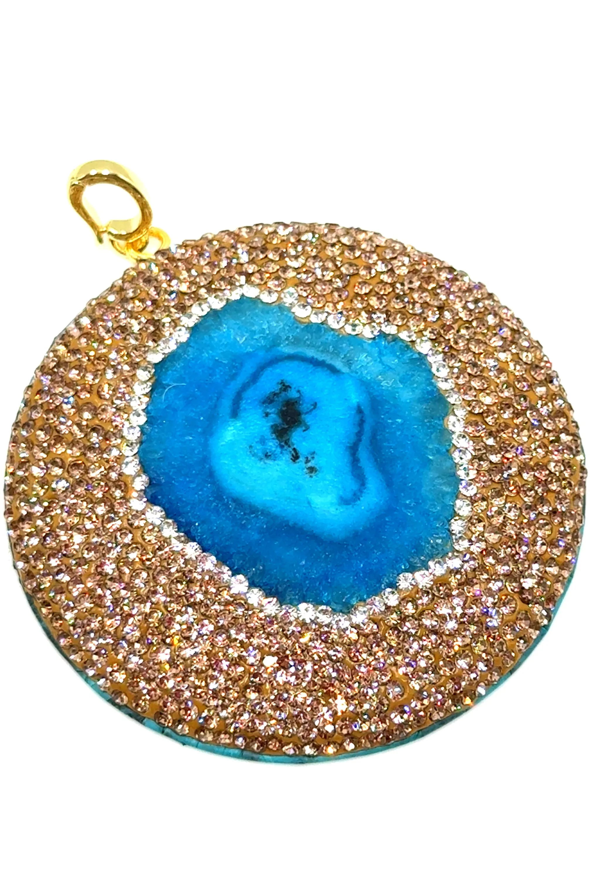 Clip on Gemstone Sterling Silver Pendant