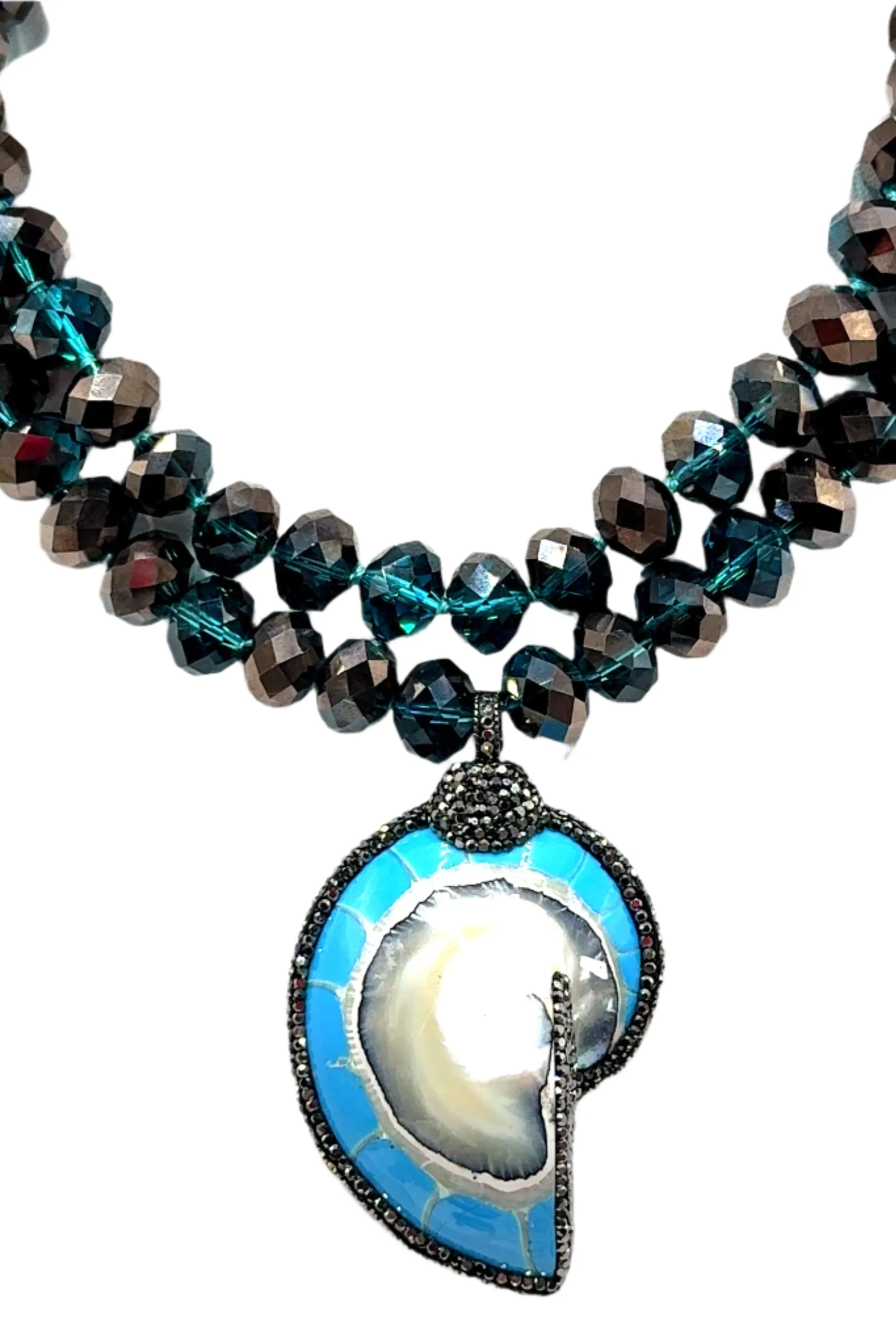 Clip on Gemstone Sterling Silver Pendant