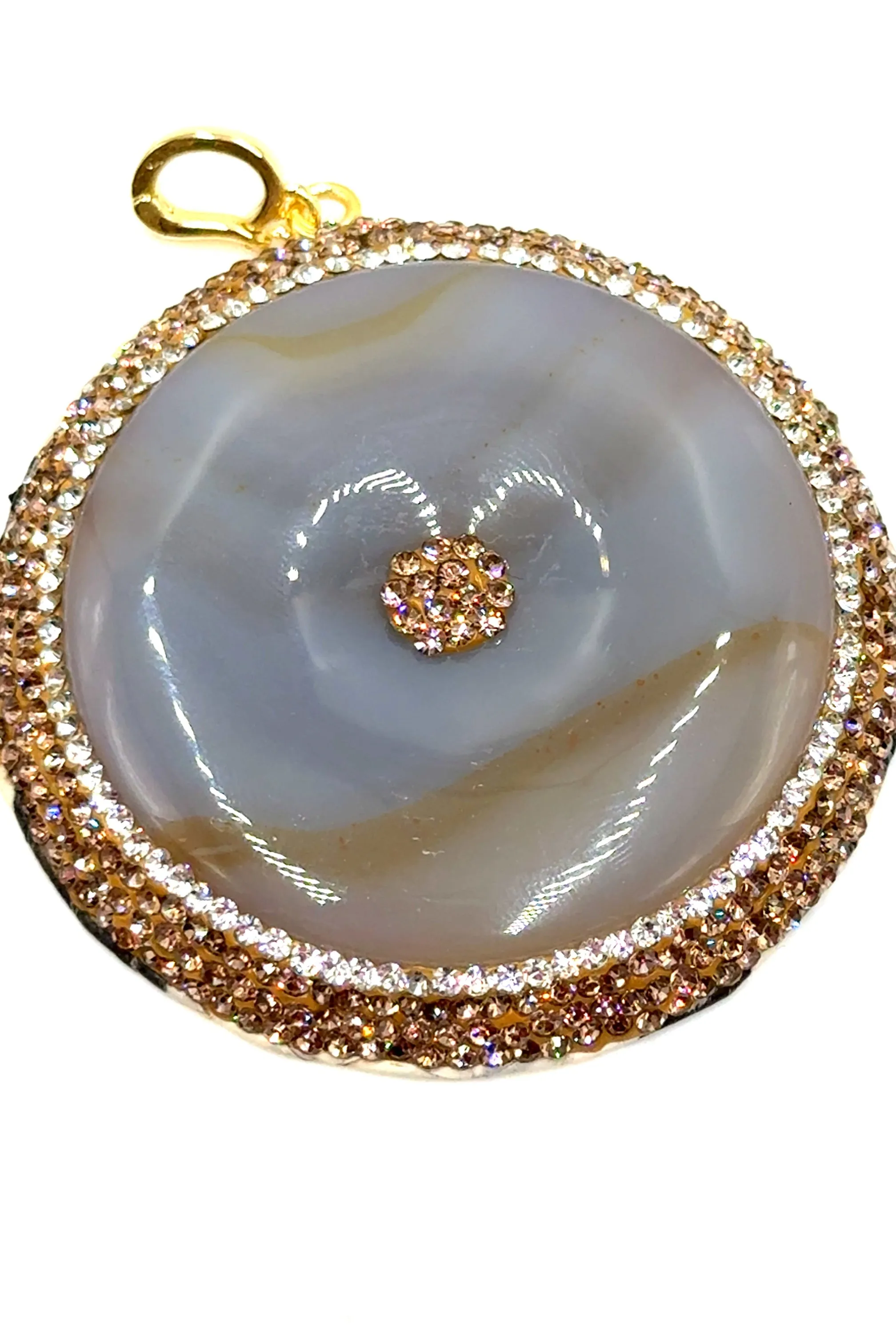 Clip on Gemstone Sterling Silver Pendant