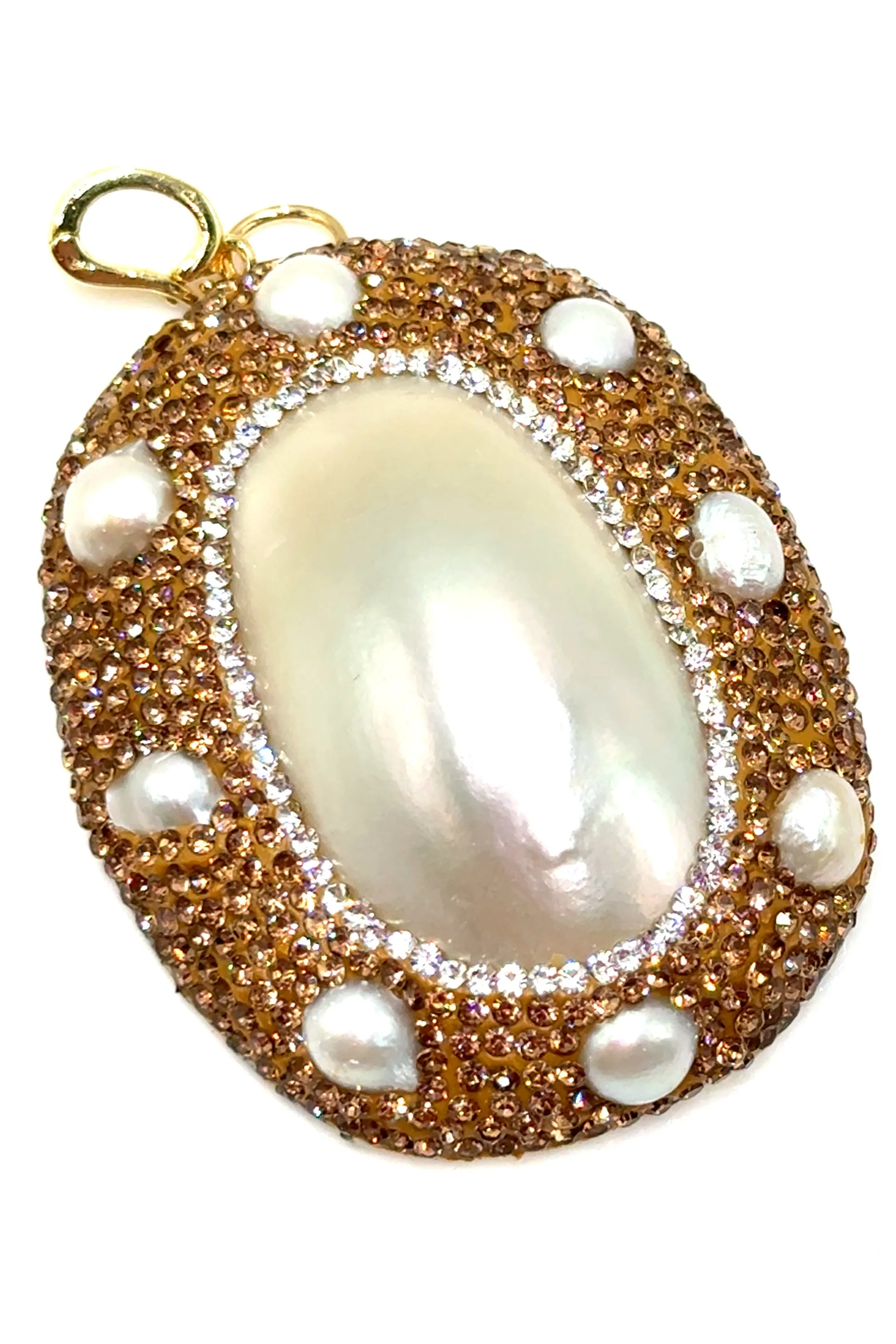 Clip on Gemstone Sterling Silver Pendant