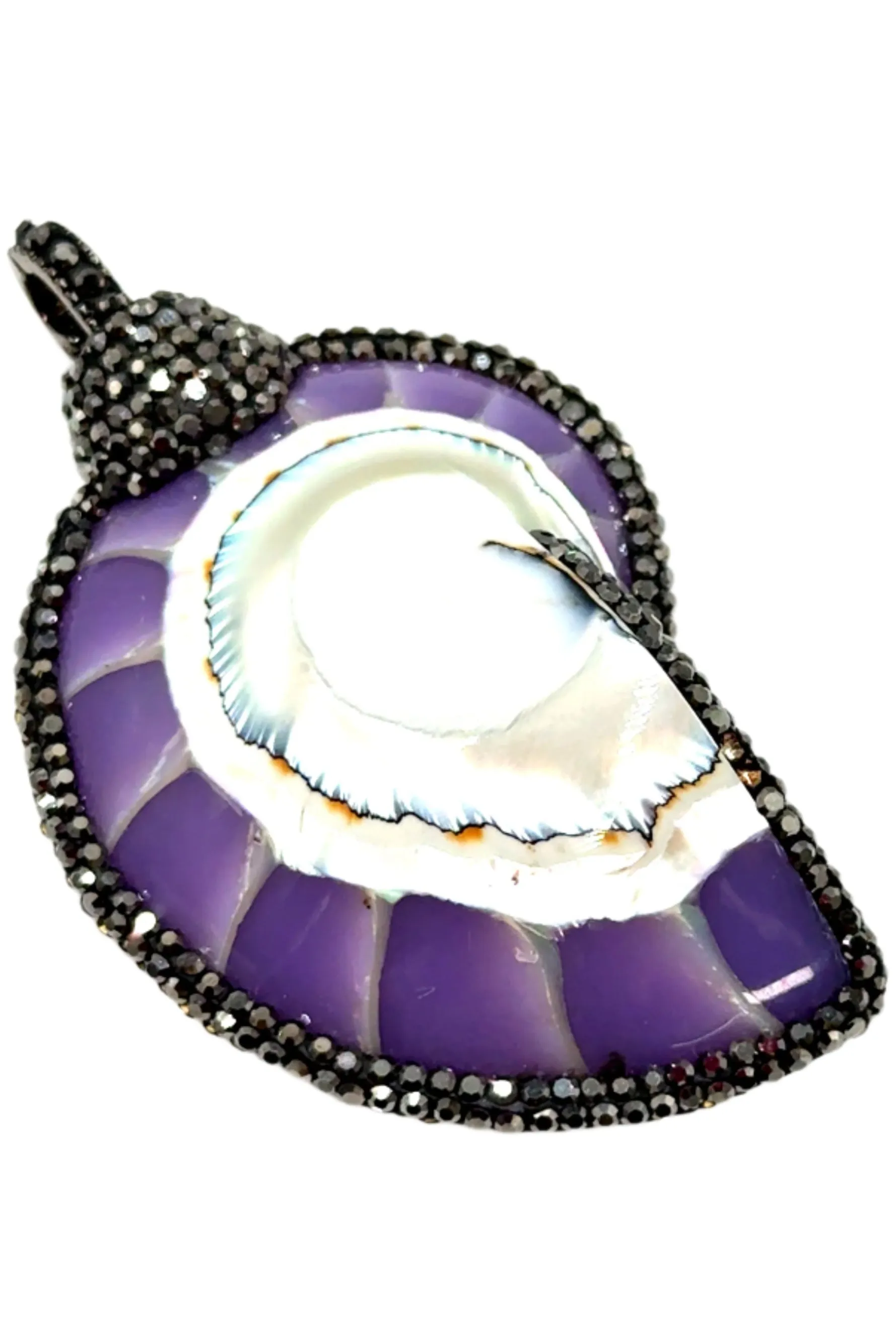 Clip on Gemstone Sterling Silver Pendant