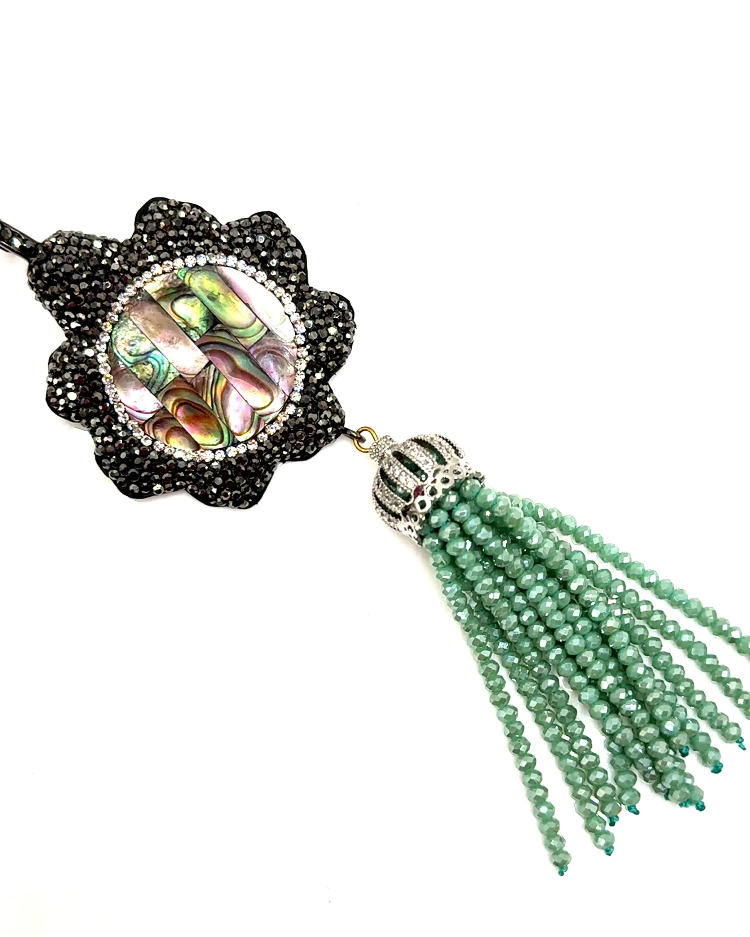 Clip on Gemstone Sterling Silver Pendant