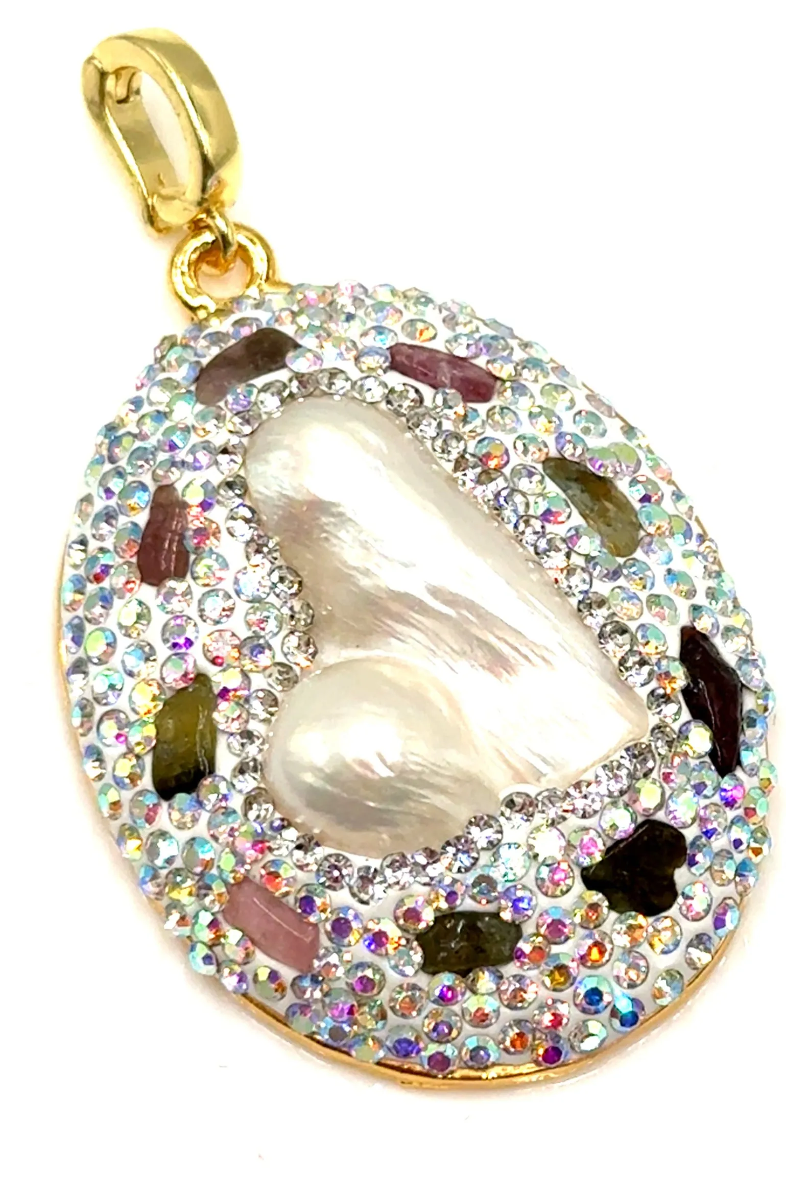 Clip on Gemstone Sterling Silver Pendant