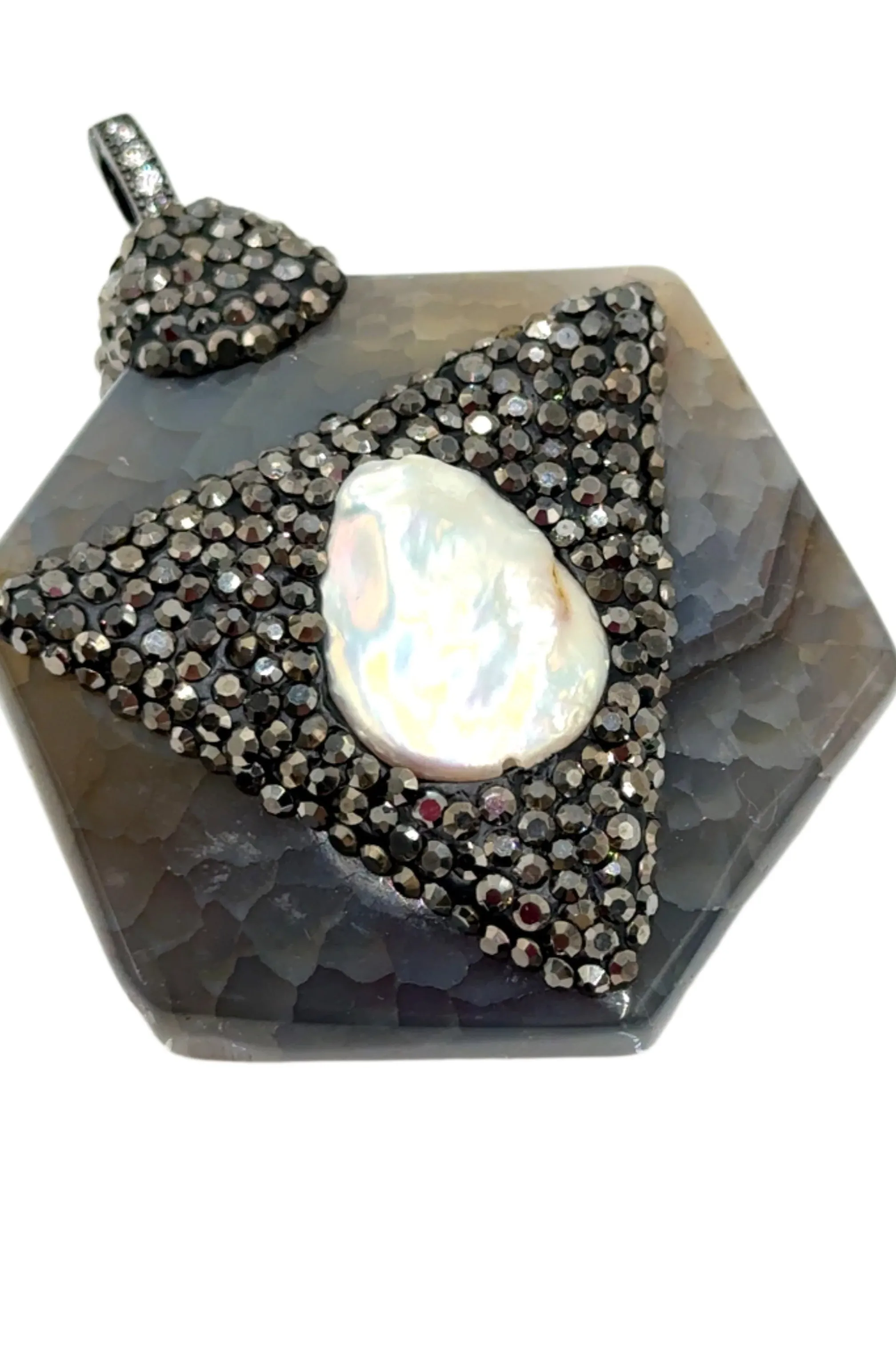 Clip on Gemstone Sterling Silver Pendant