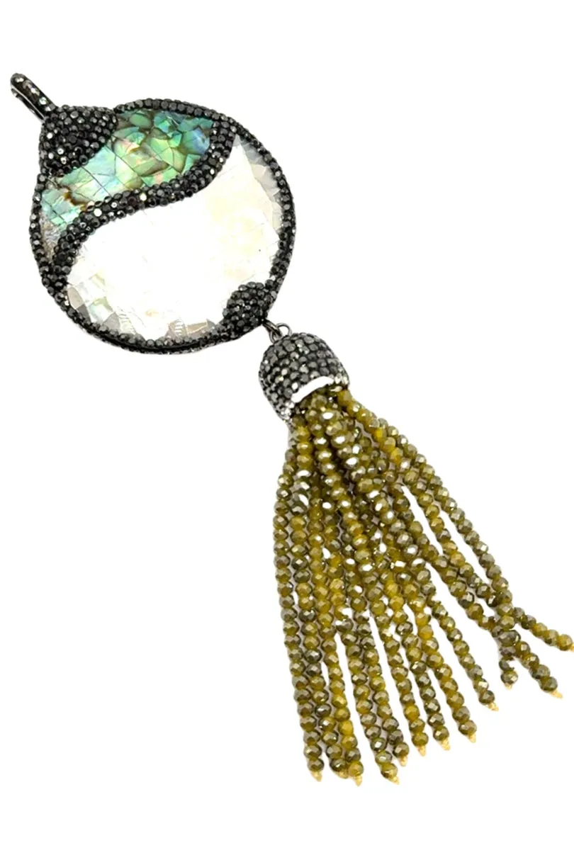 Clip on Gemstone Sterling Silver Pendant