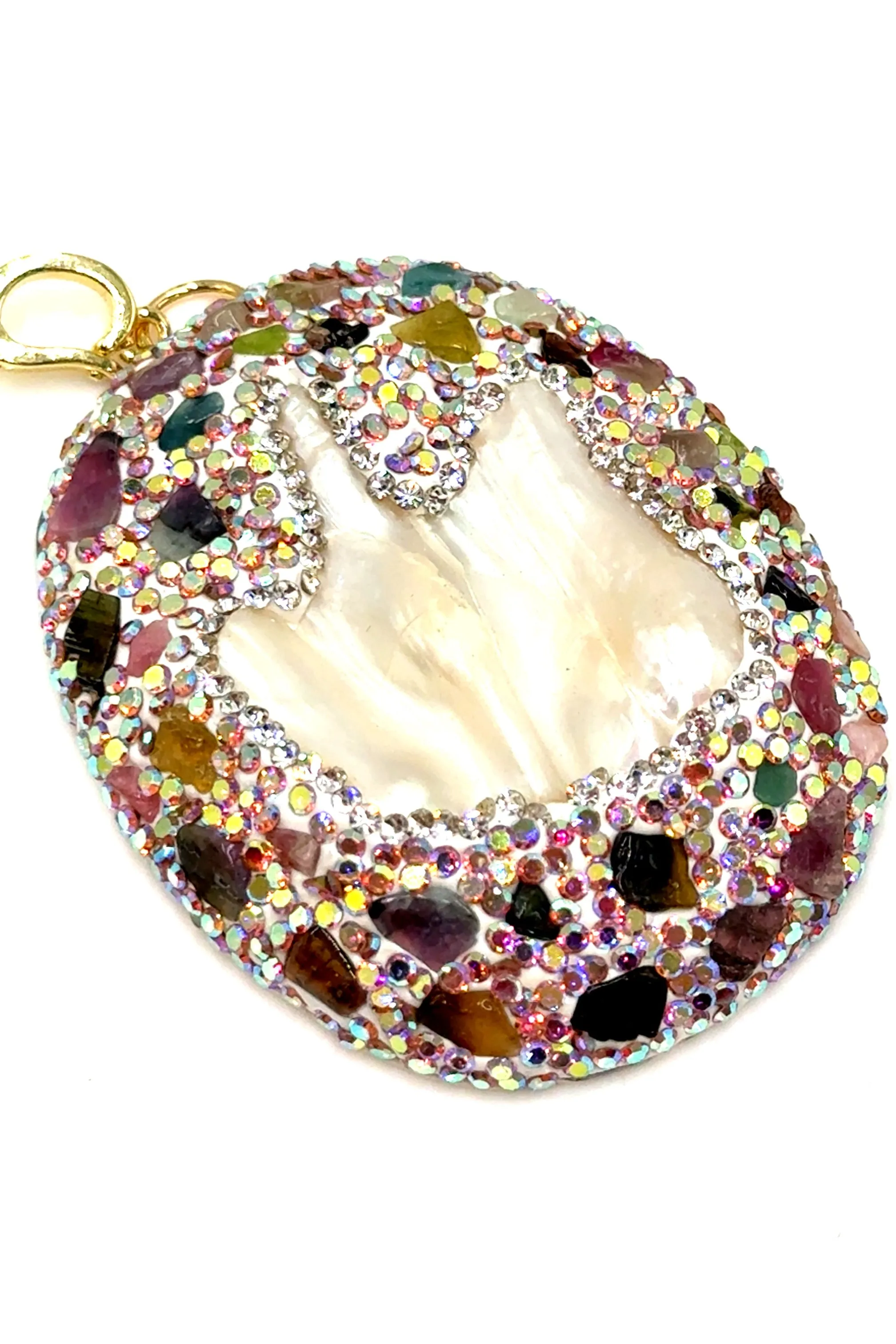 Clip on Gemstone Sterling Silver Pendant