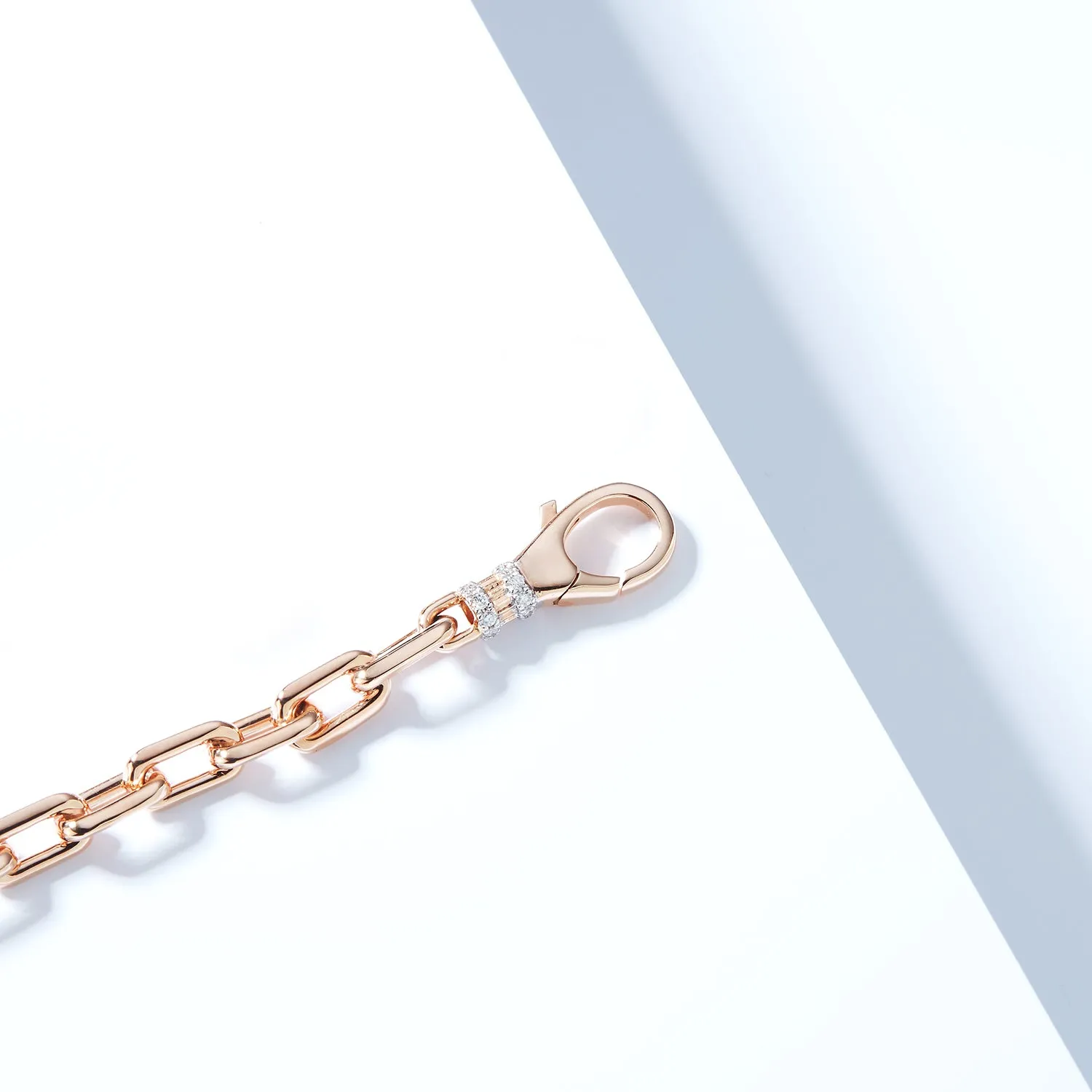 CLIVE 18K GOLD CHAIN LINK CHOKER WITH DIAMOND LOBSTER CLASP