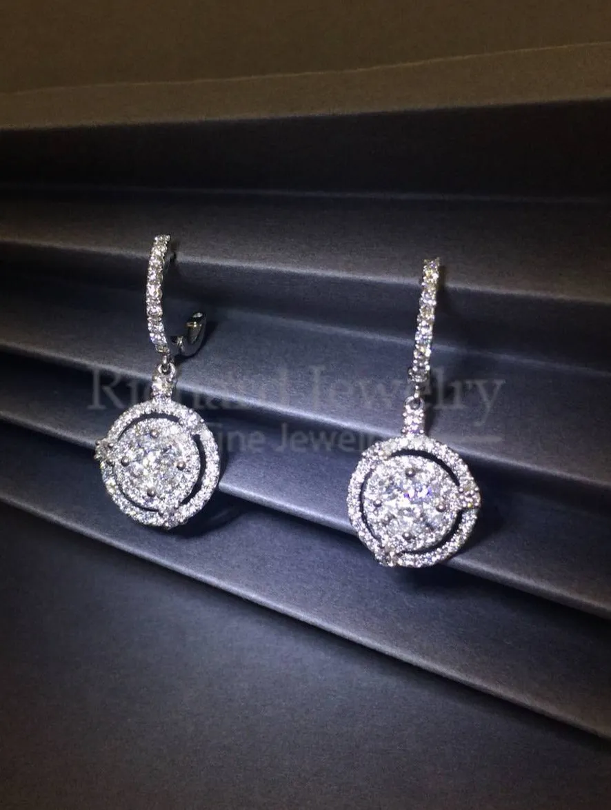 Cluster Drop Diamond Earrings