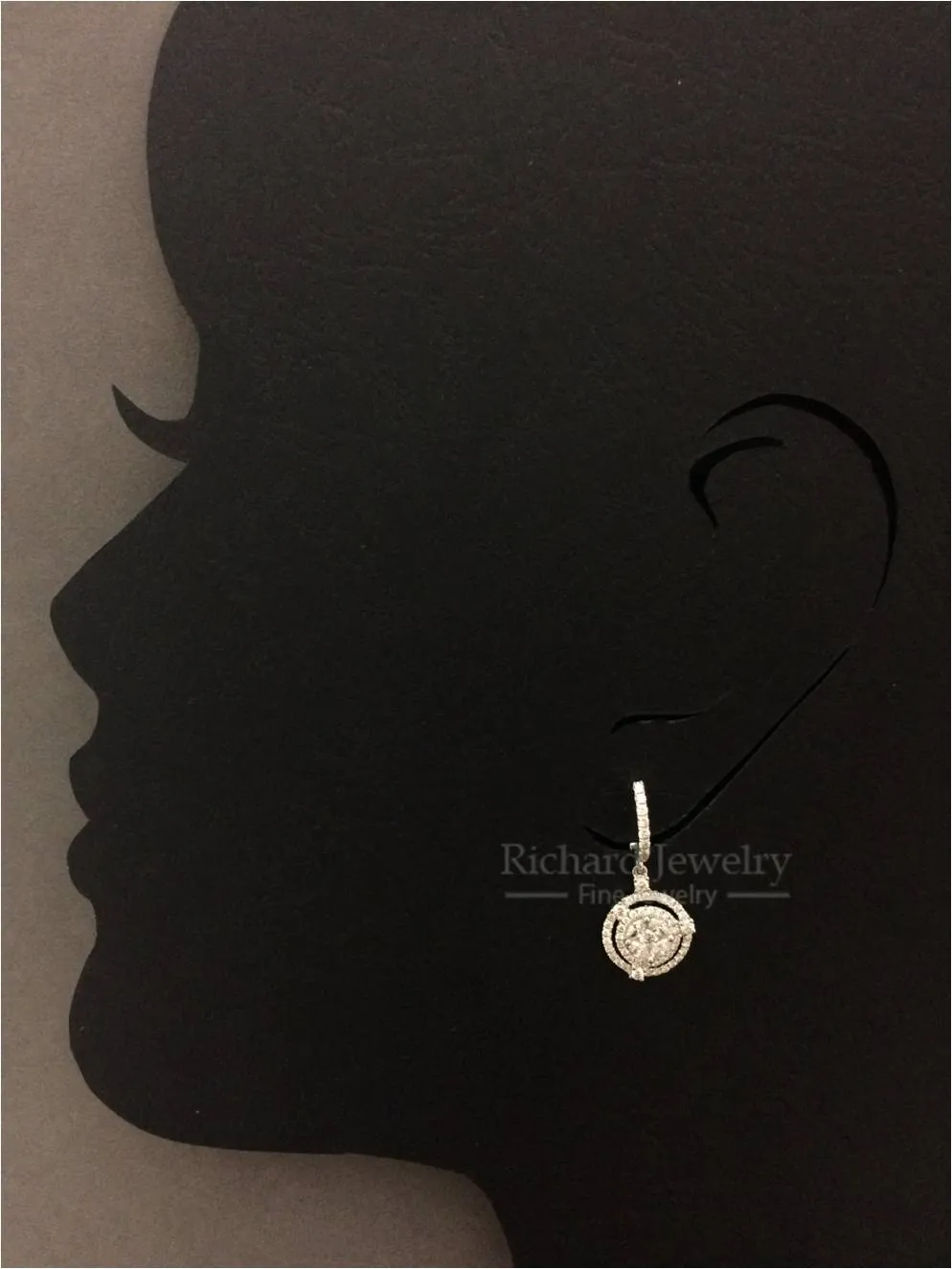 Cluster Drop Diamond Earrings