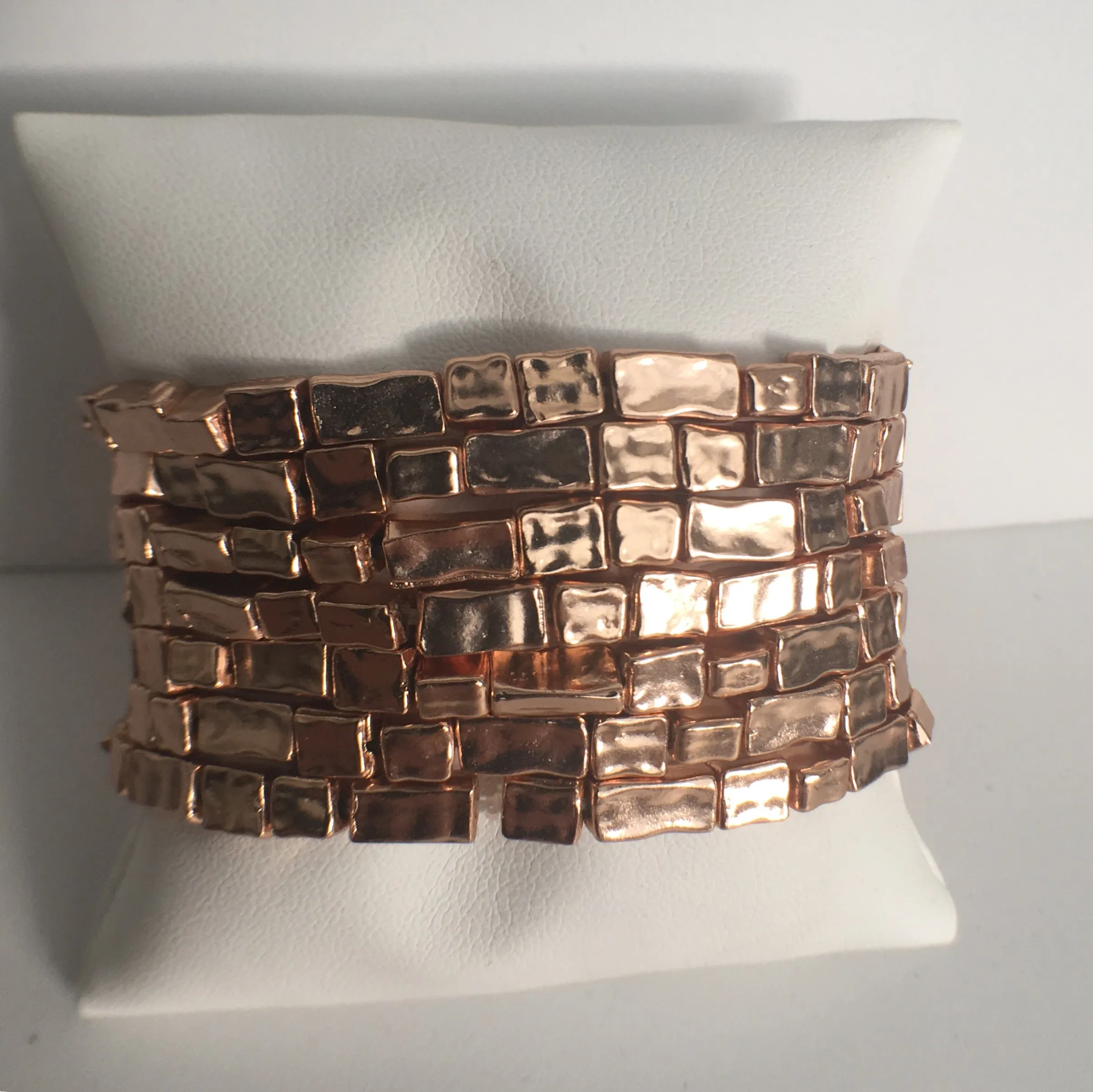 Cluster of Rose Gold Plated Stretch Bracelets