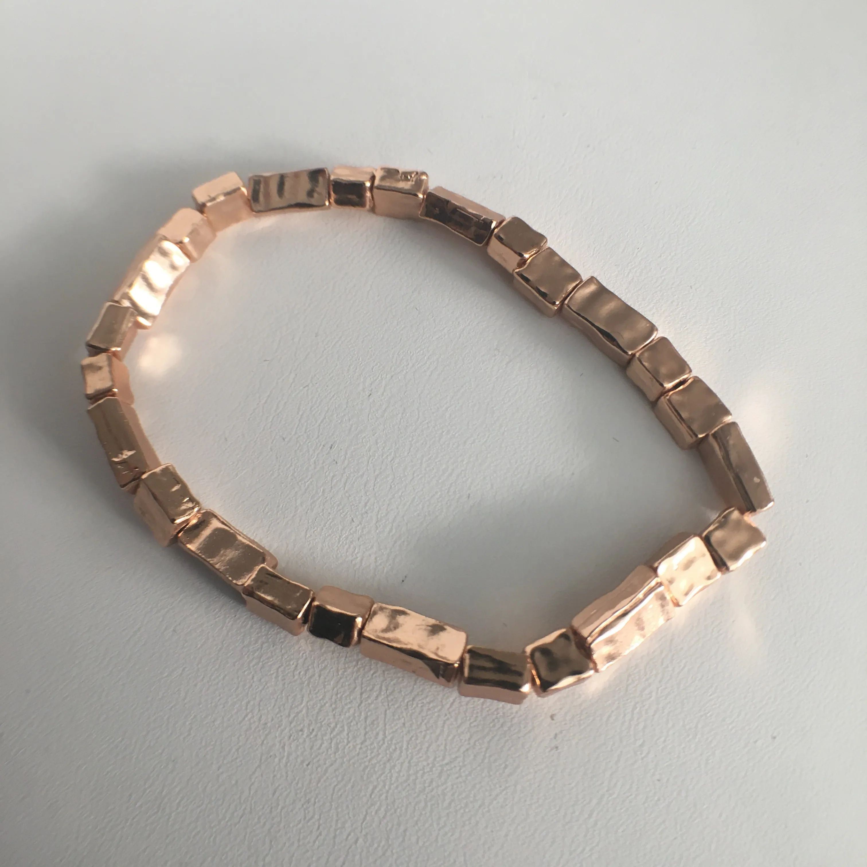 Cluster of Rose Gold Plated Stretch Bracelets