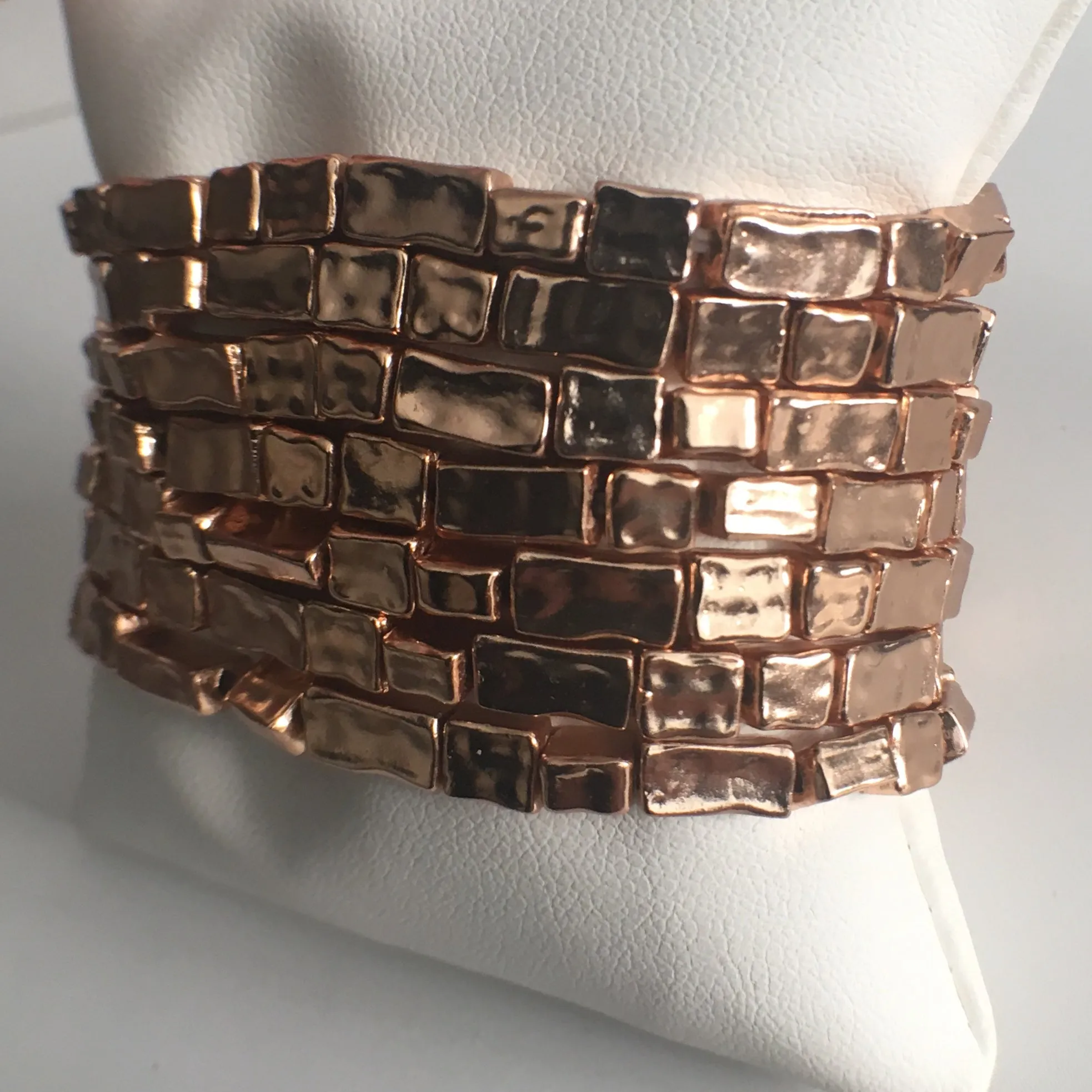 Cluster of Rose Gold Plated Stretch Bracelets
