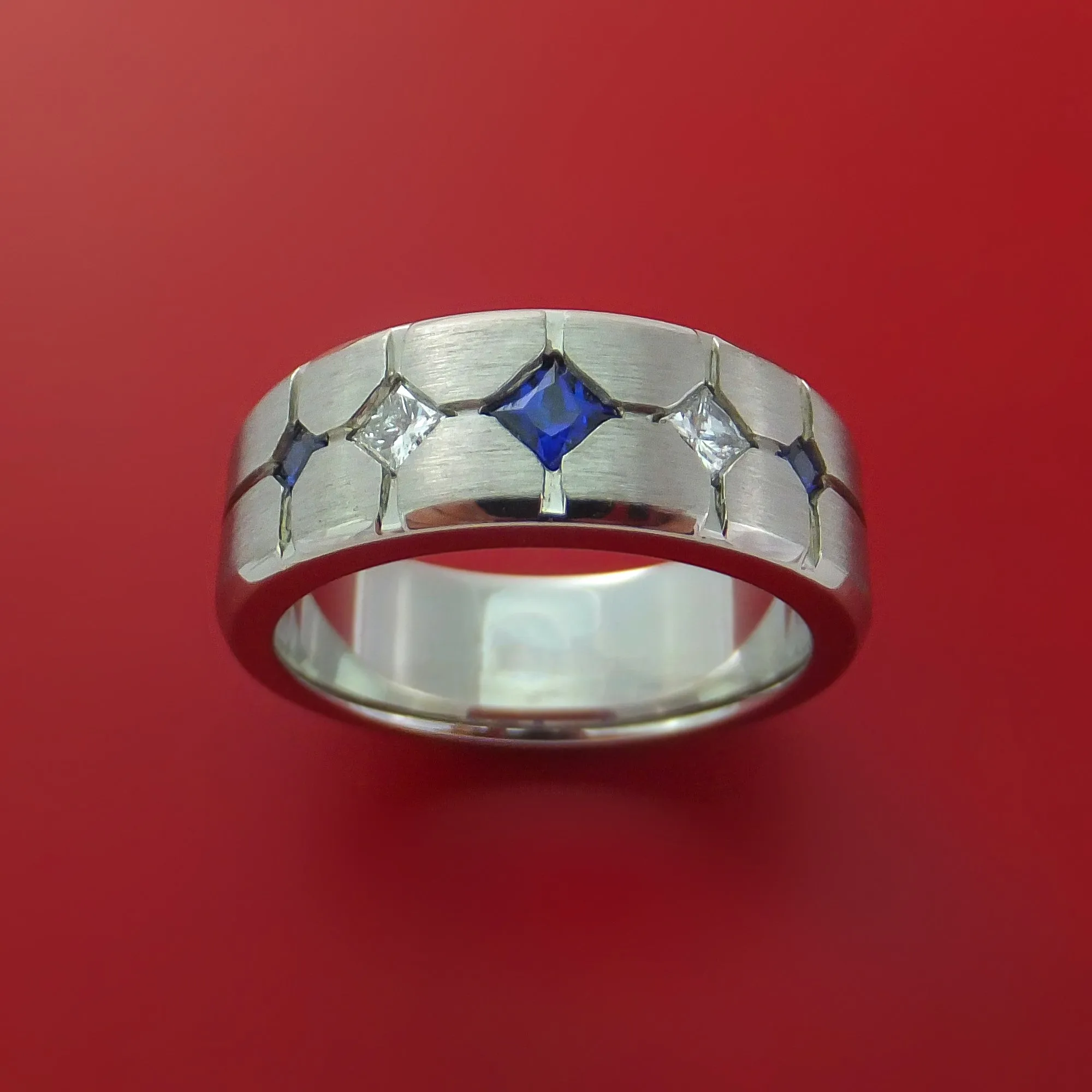 Cobalt Chrome with Sapphires and Diamonds Custom Made Band