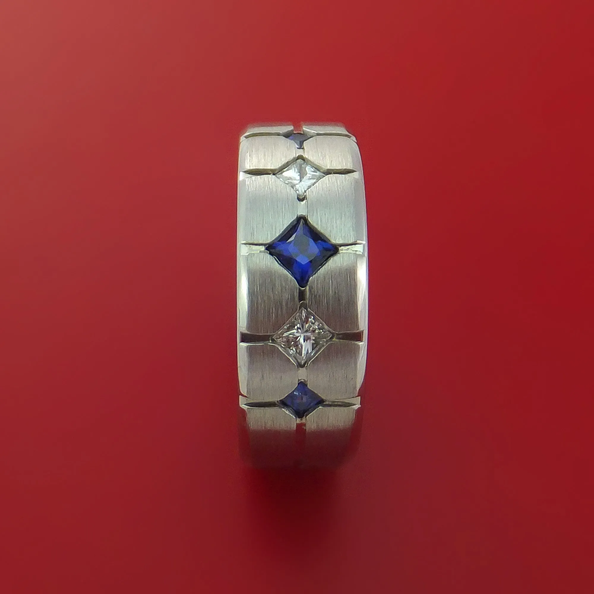 Cobalt Chrome with Sapphires and Diamonds Custom Made Band