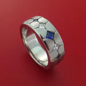 Cobalt Chrome with Sapphires and Diamonds Custom Made Band