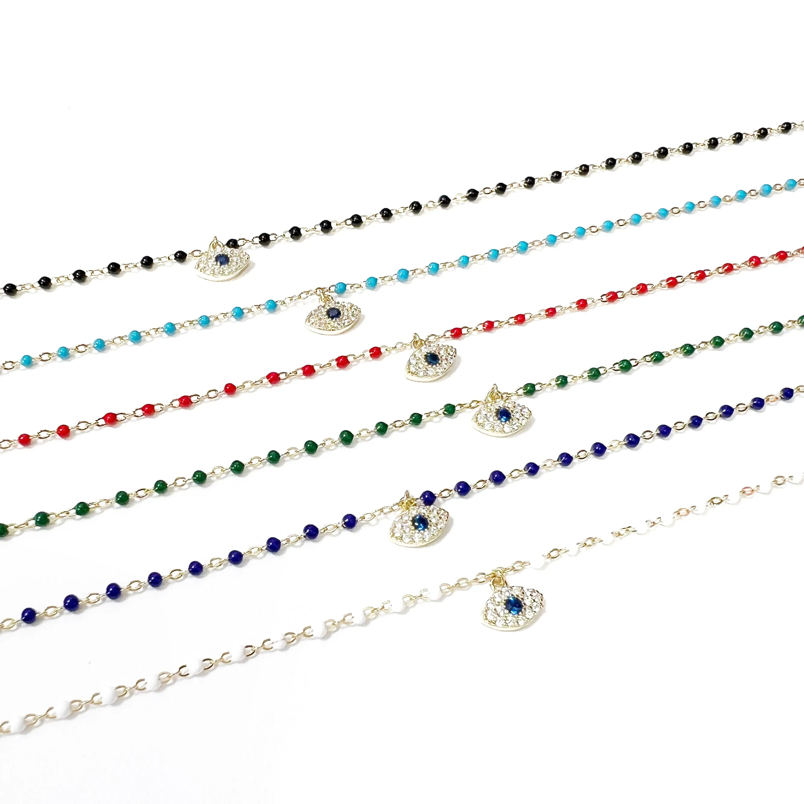 Color Beads Eye Anklets