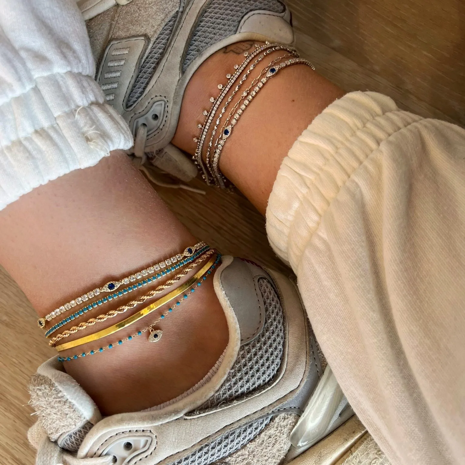 Color Beads Eye Anklets