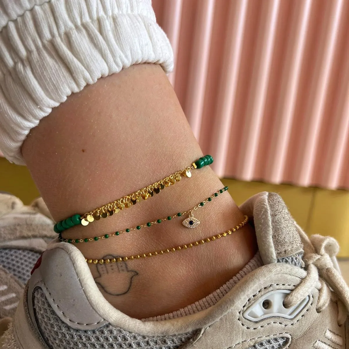 Color Beads Eye Anklets