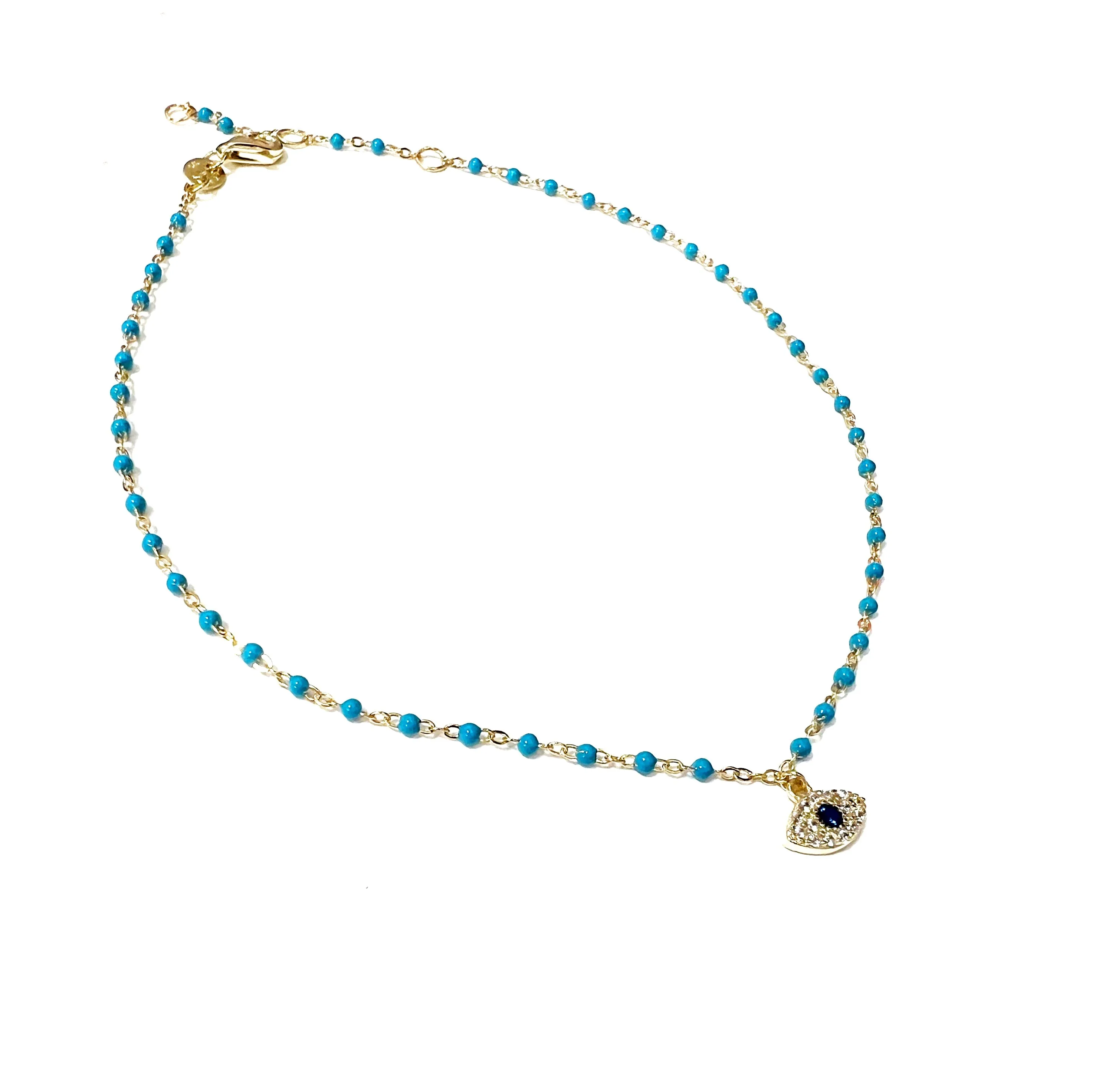 Color Beads Eye Anklets