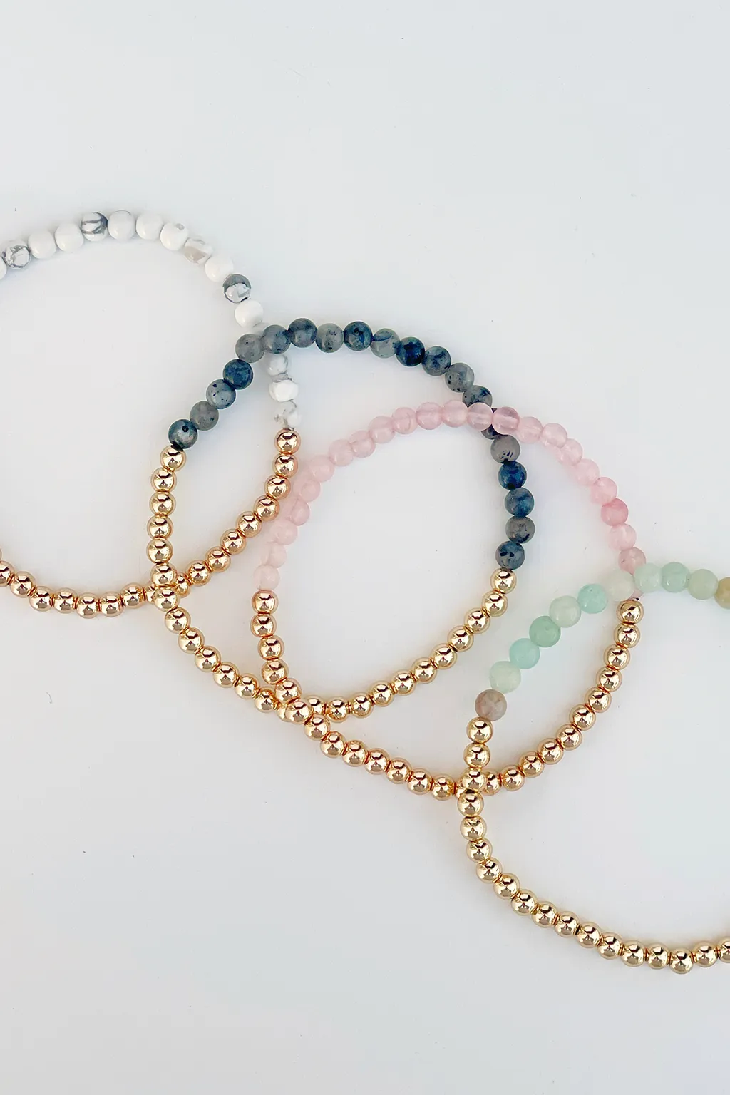 Colorblock Stone Beaded Stretch Bracelets