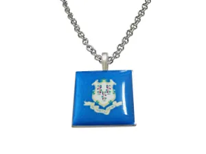 Connecticut State Flag Pendant Necklace