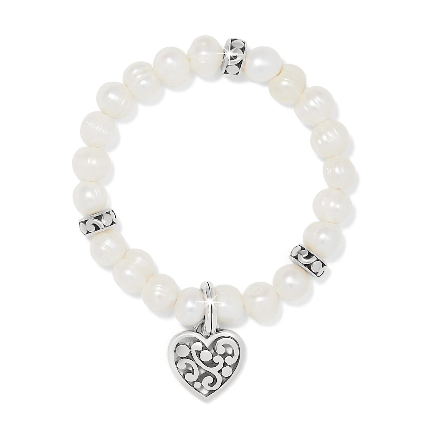 Contempo Heart Pearl Stretch Bracelet - JF0284