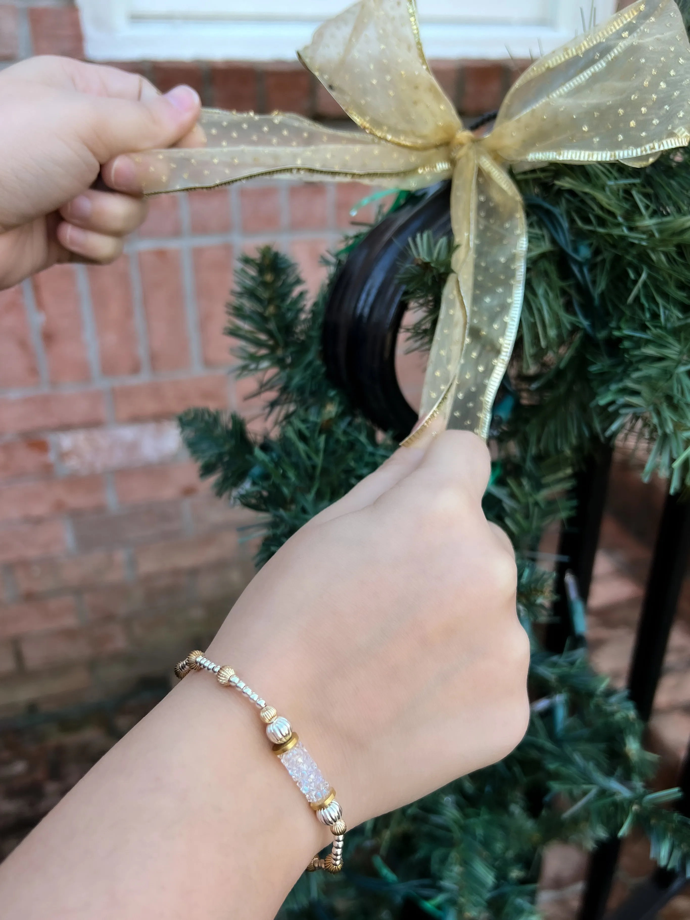 Crystal Bar Beaded Bracelet 15mm Moonlight