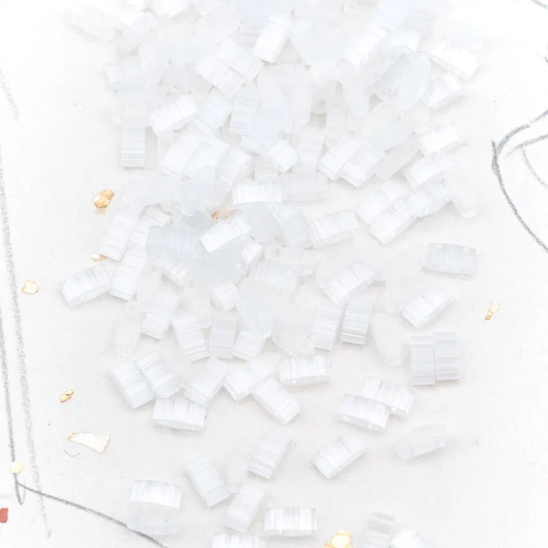 Crystal Silk Satin Half Tila Beads