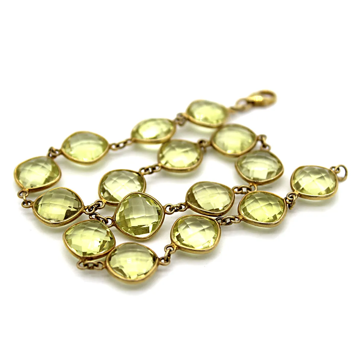 Cushion Cut Lemon Quartz Fine Anklet