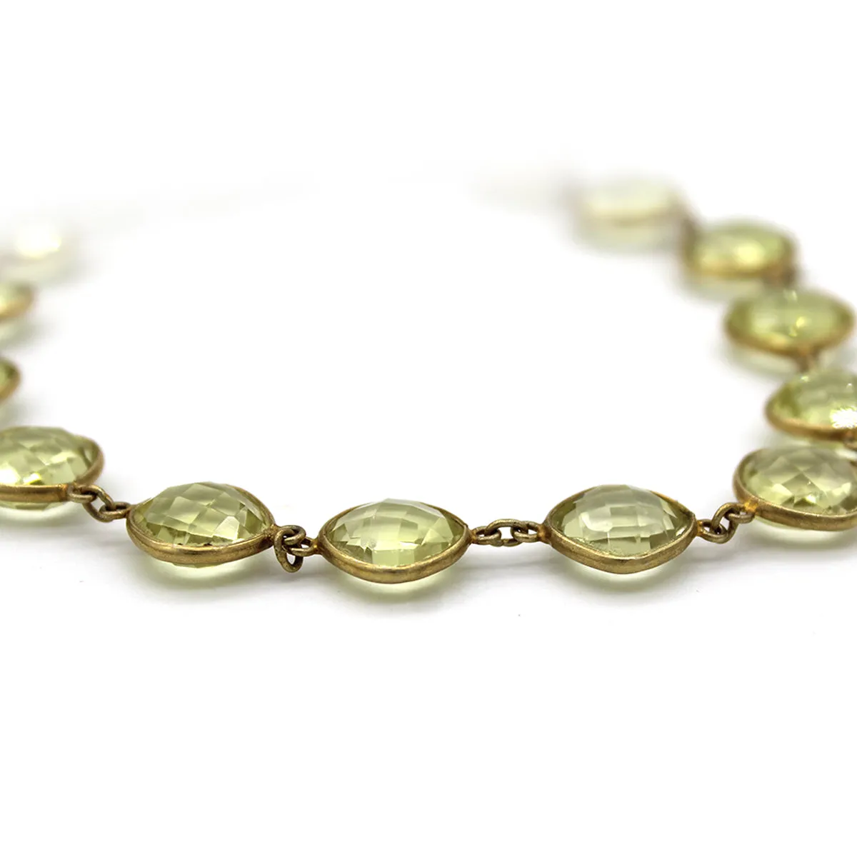 Cushion Cut Lemon Quartz Fine Anklet
