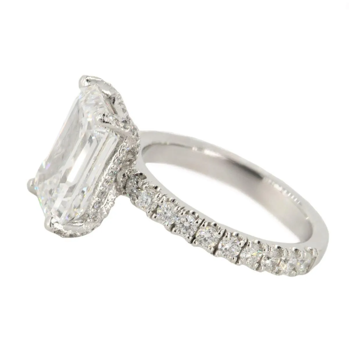 Custom 4 Carat Emerald Cut Engagement Ring