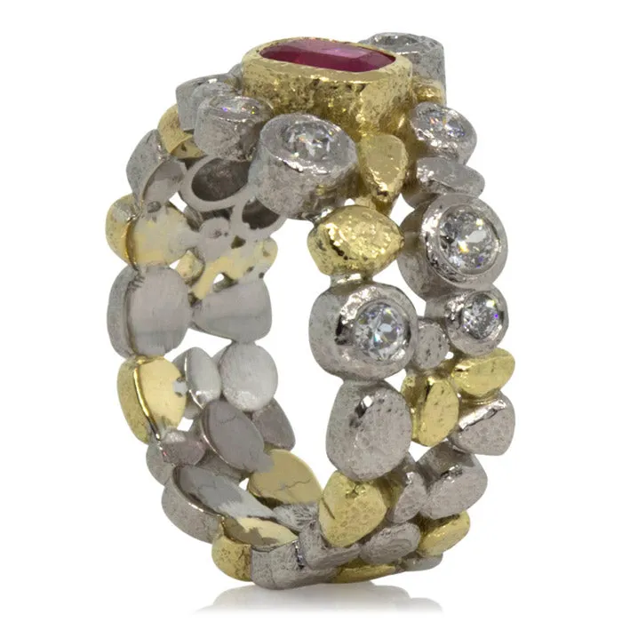 Custom Dancing Diamonds Ruby Ring-MB