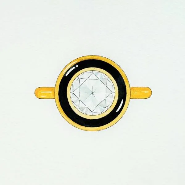 Custom Gold and Onyx Diamond Ring