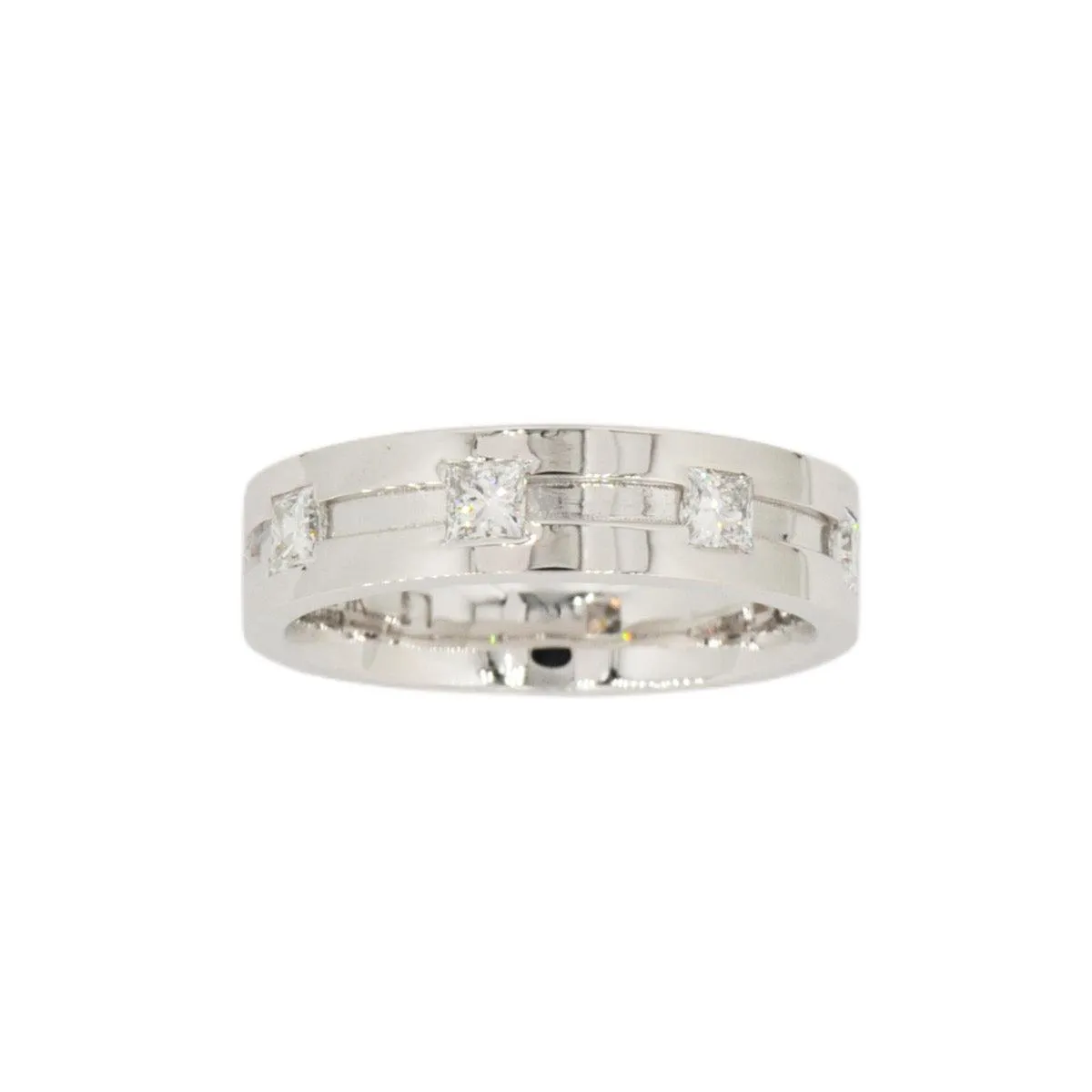 Custom Men’s Princess Cut Diamond 6mm Band