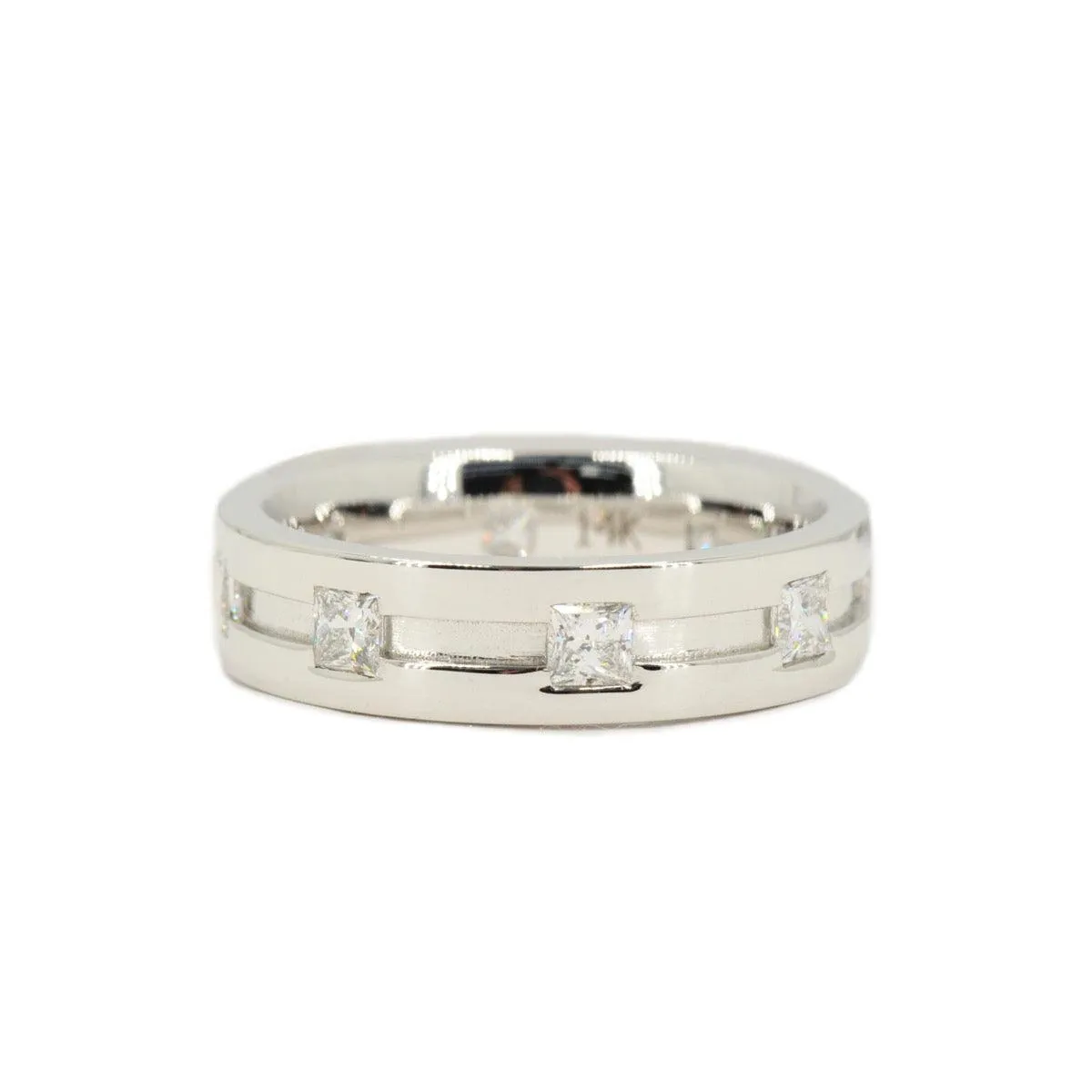 Custom Men’s Princess Cut Diamond 6mm Band