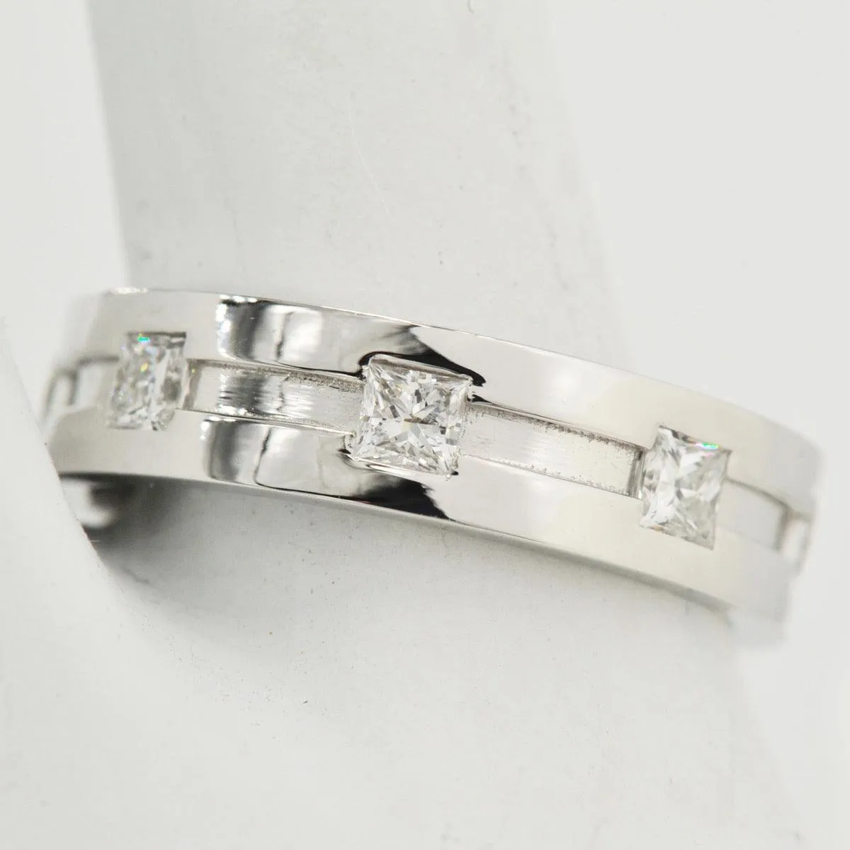 Custom Men’s Princess Cut Diamond 6mm Band