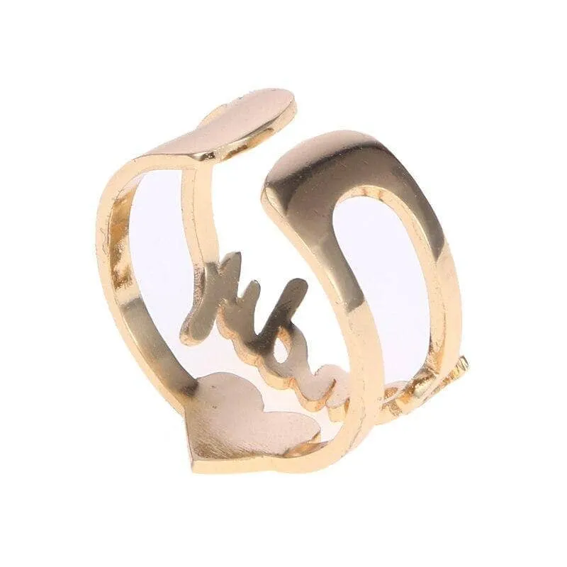 Custom Name Ring with Heart