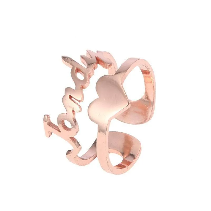 Custom Name Ring with Heart