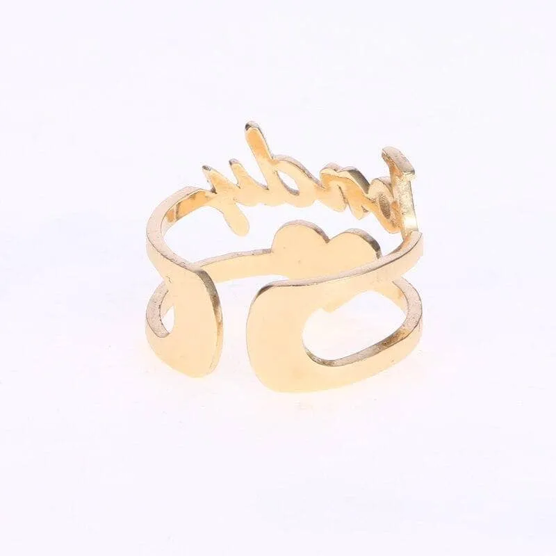Custom Name Ring with Heart