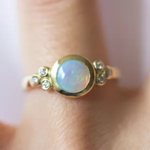 Custom Opal   Diamond Ring