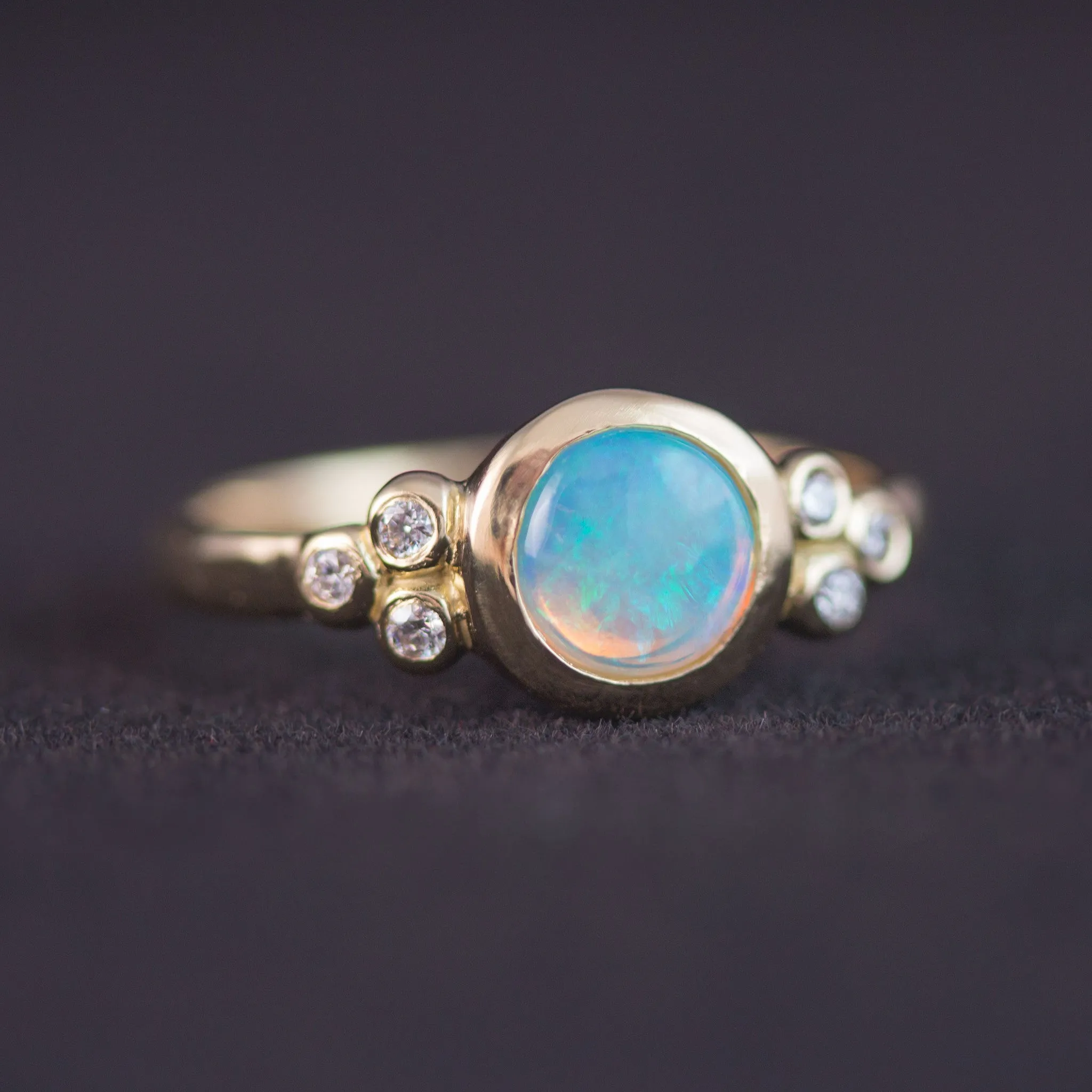 Custom Opal   Diamond Ring